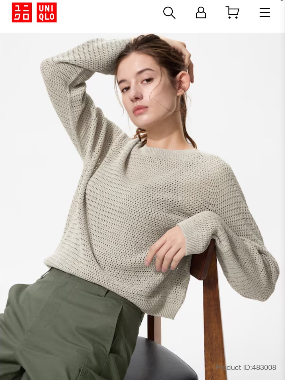 Uniqlo 3D Mesh Crewneck Sweater - Women